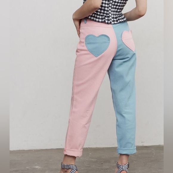 Lazy Oaf Denim - Lazy Oaf Two Tone Heart Pants